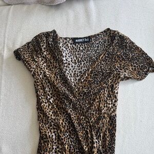 Audrey 3+1 Brown Leopard Print dress